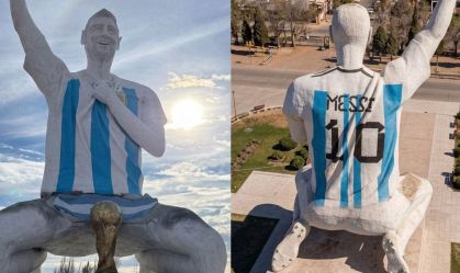 Imagem de destaque do post: Cidade que homenageou Messi com estátua celebra vaga na final da Copa