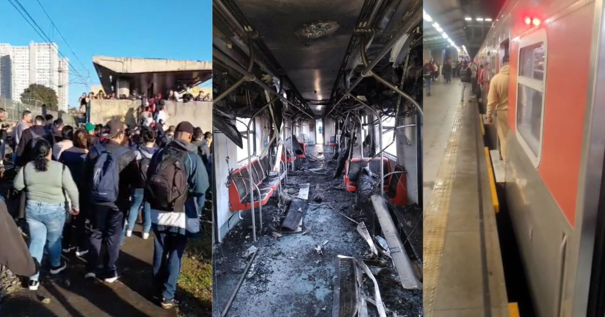 Vídeos mostram caos no transporte após trem pegar fogo em São Paulo