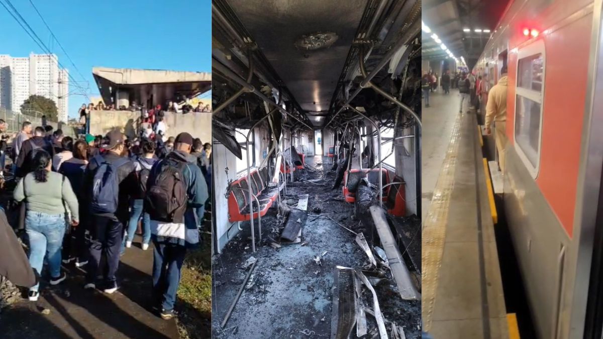 Veja momento em que guindaste é atingido por trem no monotrilho em SP