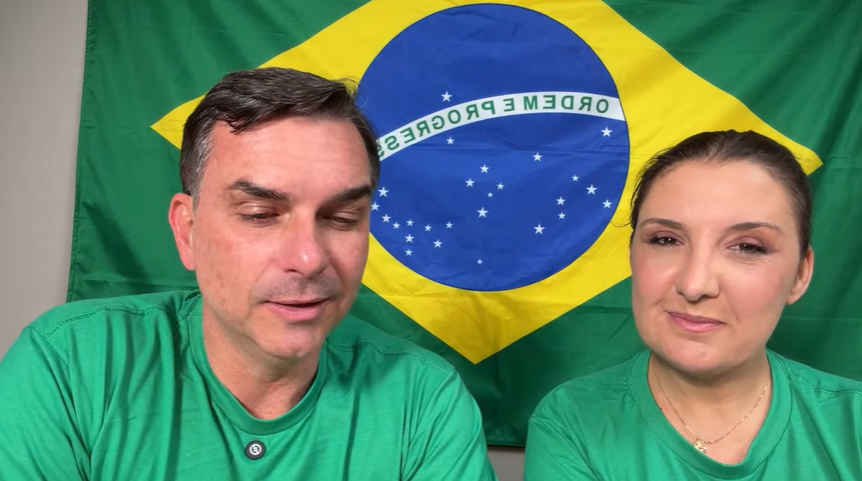 Flávio Bolsonaro e Daniella Marques
