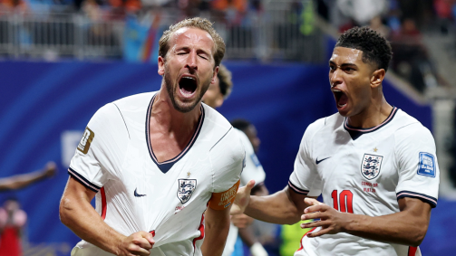 Comemoração de Harry Kane após gol de empate contra RD Congo