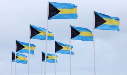 Conjunto de bandeiras das Bahamas em Nassau