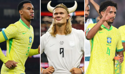 Imagem de destaque do post: Preocupa? Haaland tem 9 gols contra dupla de zaga da Seleção Brasileira