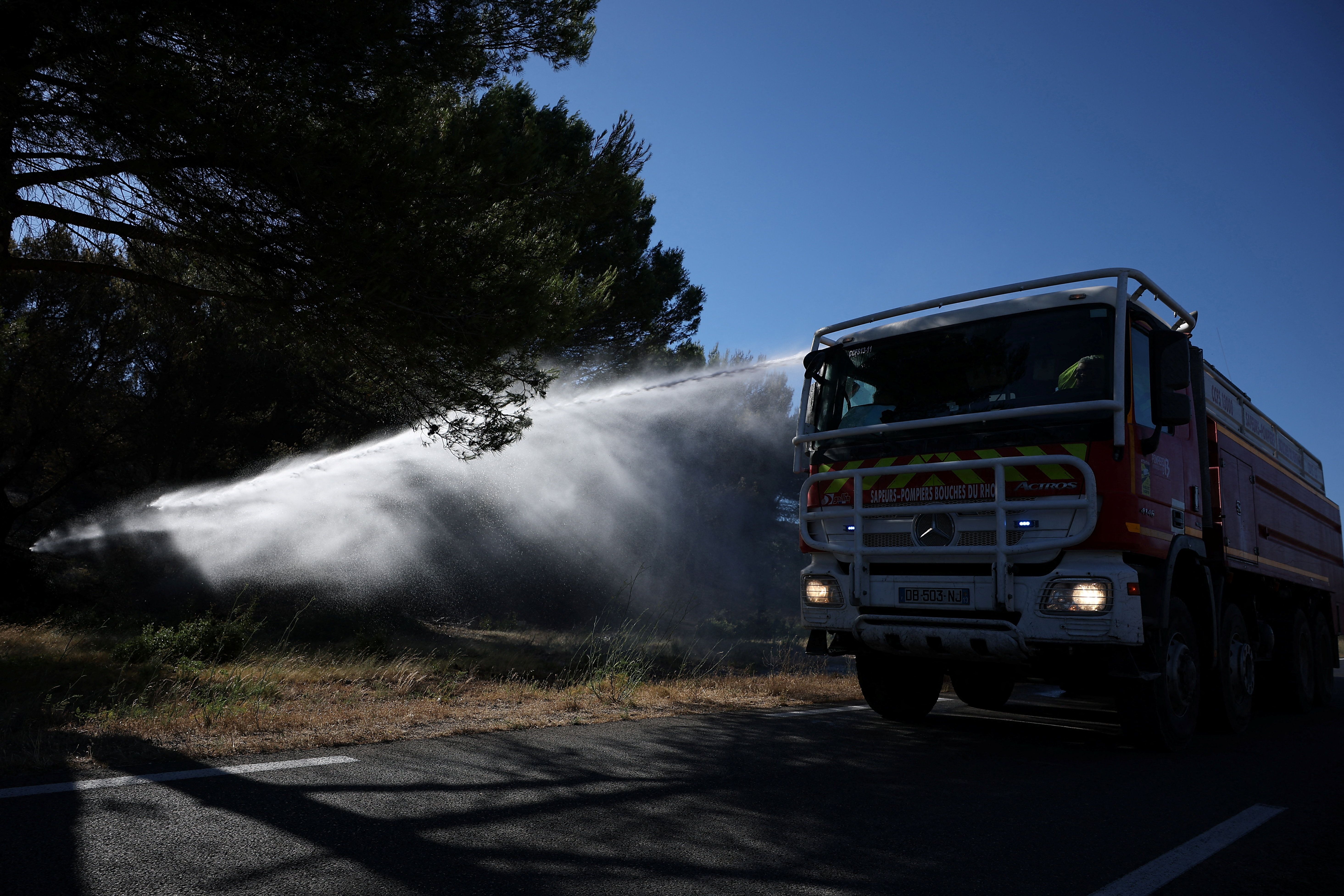 Incêndio florestal em Lancon-Provence