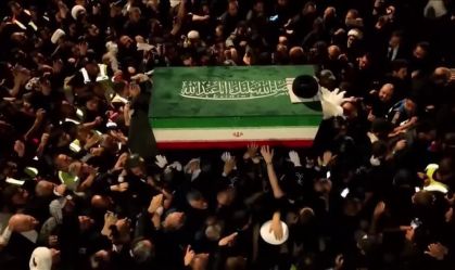 Iraq officials receive Iran's President, FM at Khamenei coffin reception in Najaf