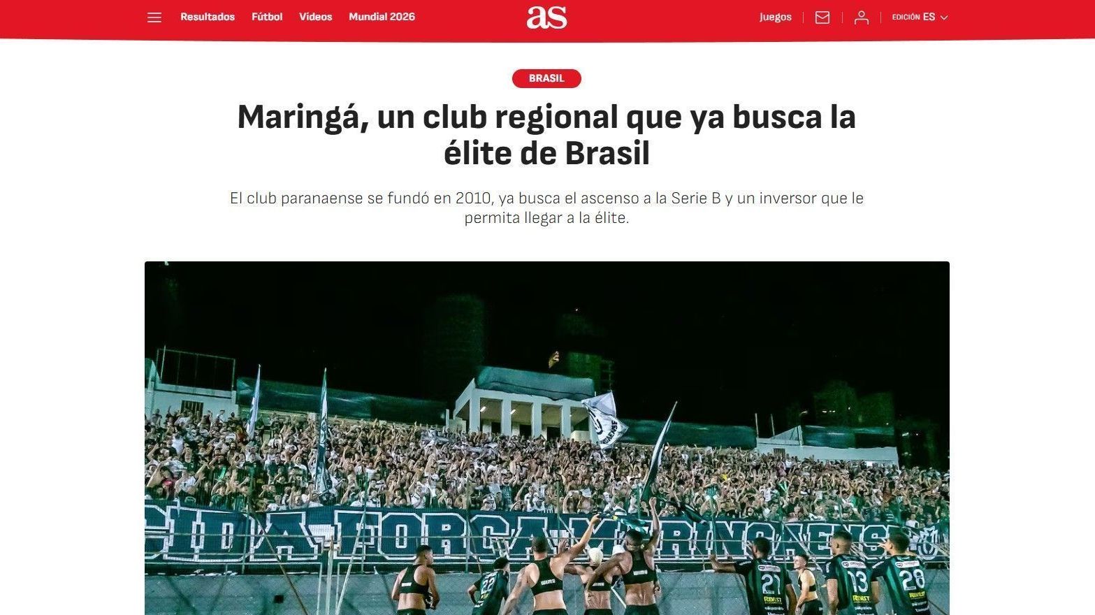 Jornal espanhol faz matéria sobre o Maringá