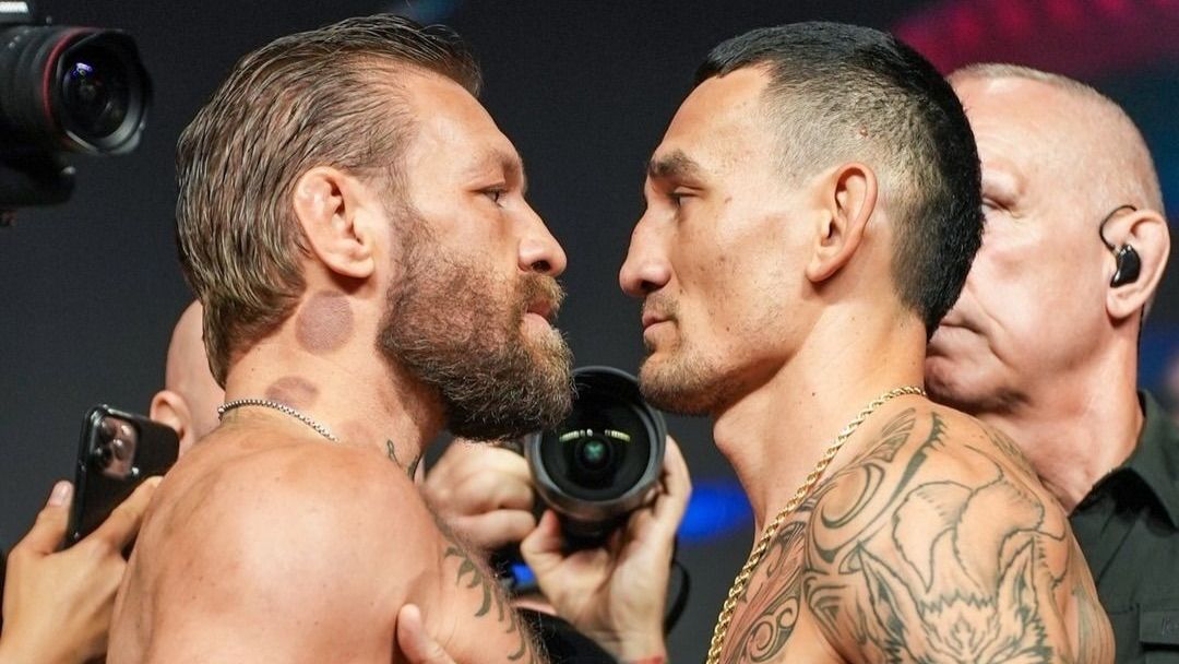 Encarada entre Conor McGregor e Max Holloway no UFC 329