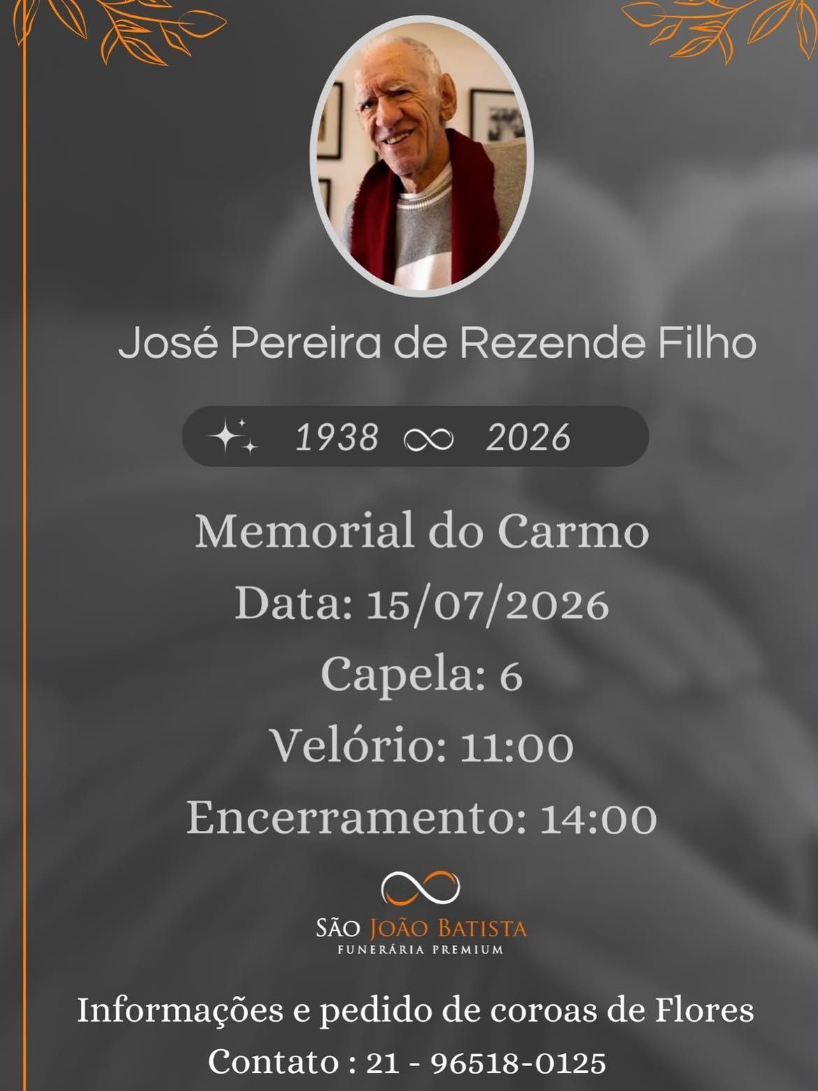 Velório de Rui Rezende acontece na quarta-feira (15) • Reprodução/redes sociais