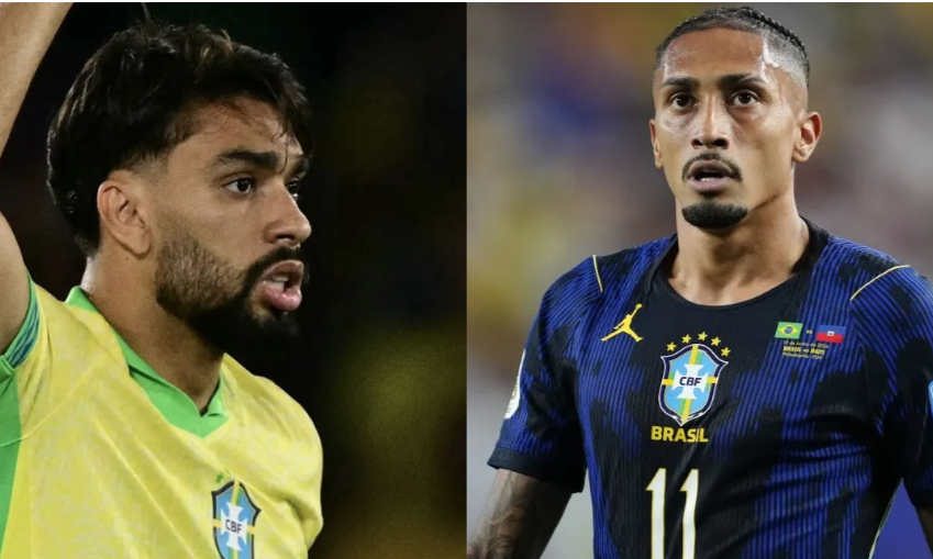 Rapinha e Paquetá, jogadores da Seleção Brasileira