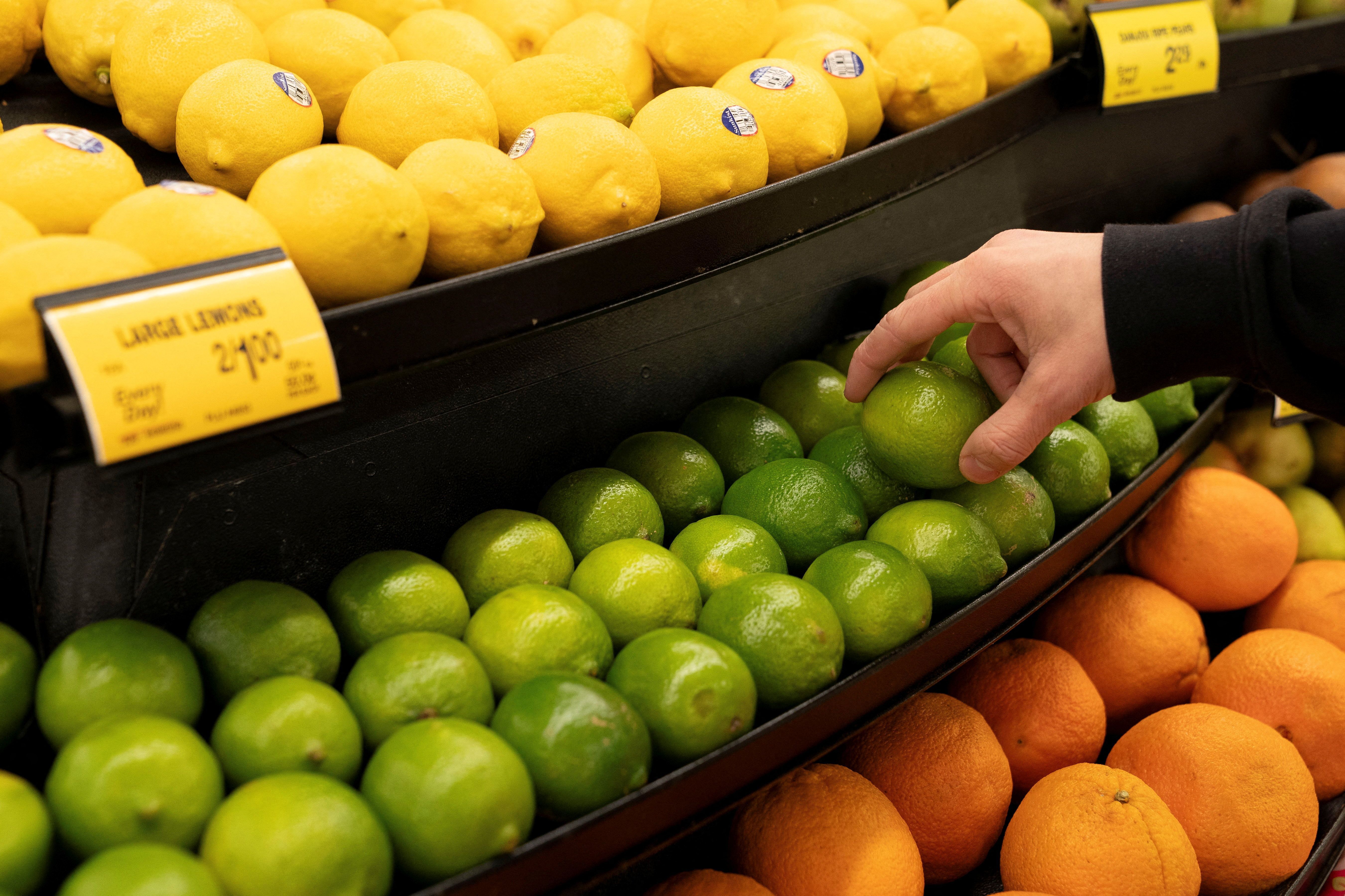 Frutas em supermercado em Redmond, Washington, EUA, em 24 de novembro de 2025