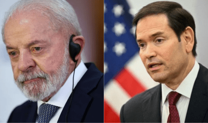 O presidente Luiz Inácio Lula da Silva (PT) e o secretário de Estado dos Estados Unidos, Marco Rubio