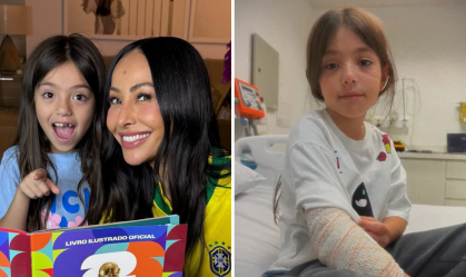 Zoe, filha de Sabrina Sato, sofreu um acidente enquanto andava de patinete