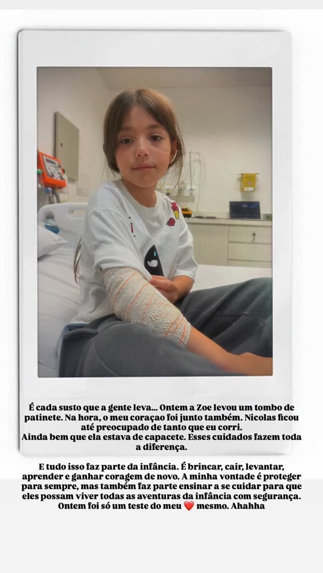 Zoe, filha de Sabrina Sato, sofreu um acidente enquanto andava de patinete • Instagram/Sabrina Sato