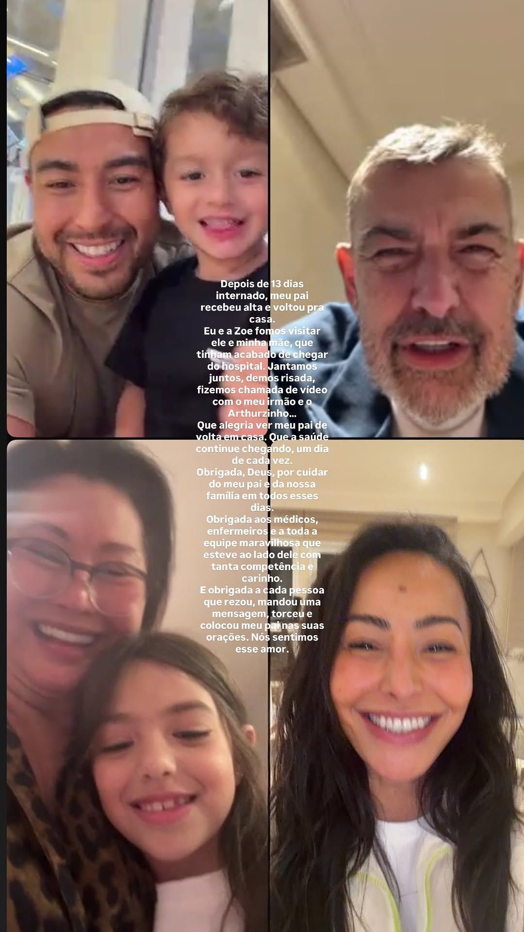 Sabrina Sato fez post sobre alta do pai, Omar, nas redes sociais • Instagram/Sabrina Sato