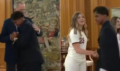 Modo que Yamal cumprimentou a filha do rei espanhol chamou a atenção