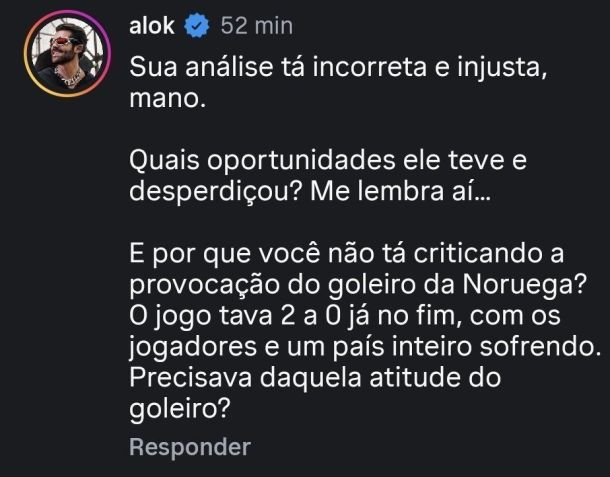 Fred Caldeira sofre resposta de Alok após vídeo sobre Neymar •