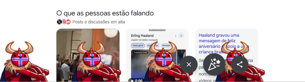 Nome de Haaland gera animação na página do Google