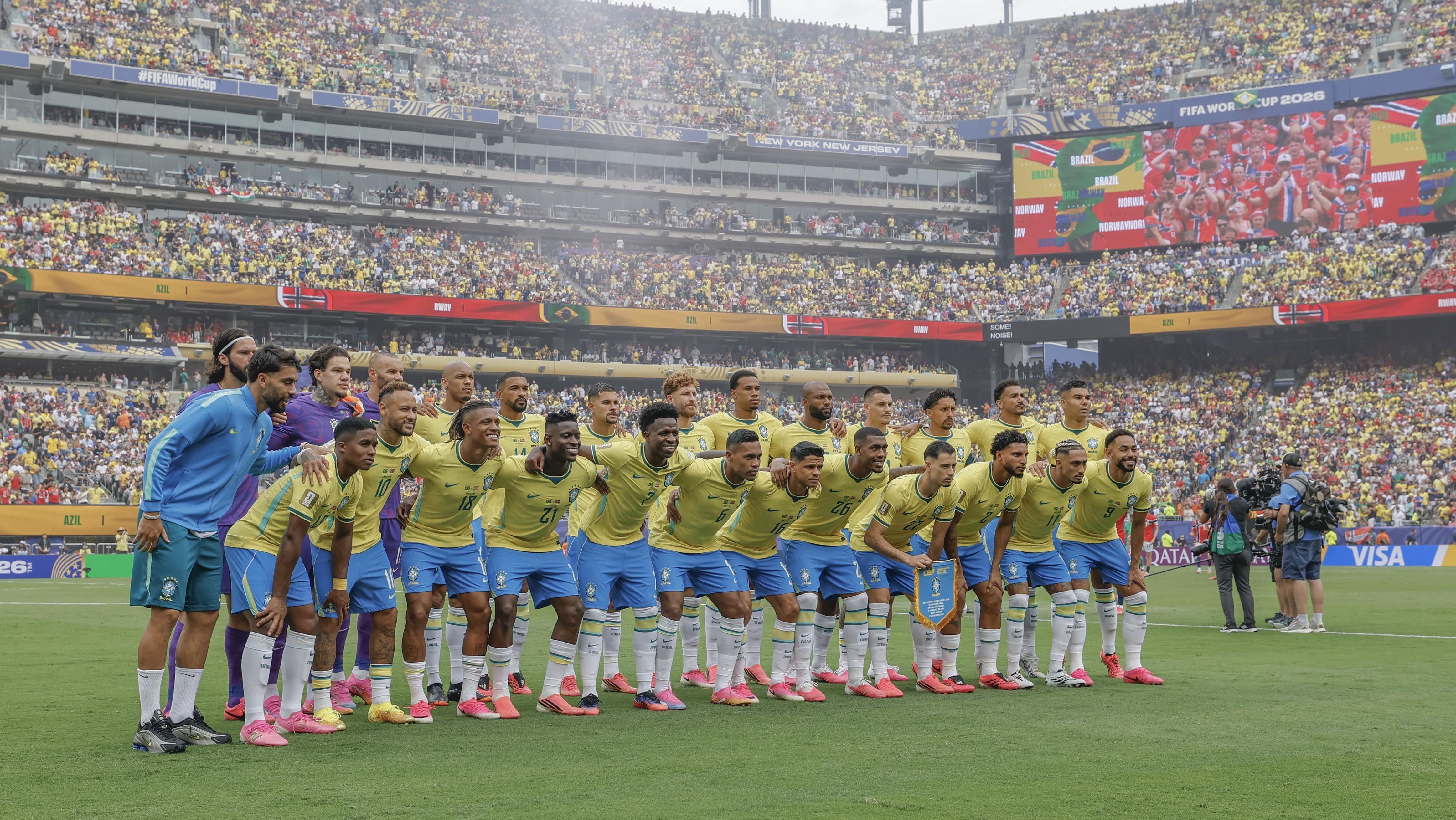 Seleção Brasileira antes do duelo contra Noruega pelas oitavas de final da Copa de 2026