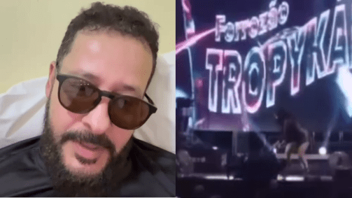 Vocalista caiu do palco em um show em Pernambuco