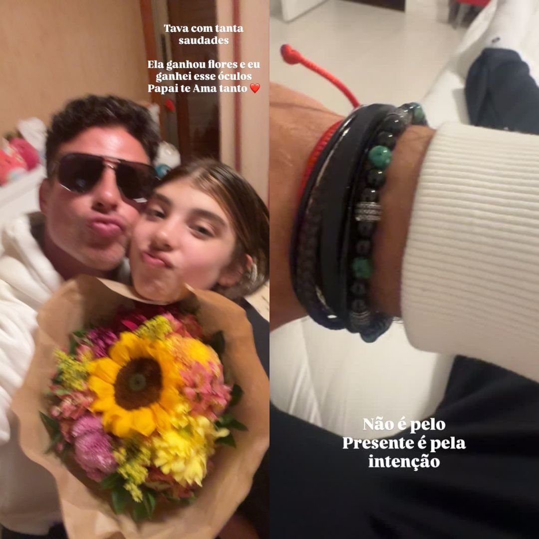 Cauã Reymond exibiu presentes que ganhou de Sofia • Instagram/Cauã Reymond