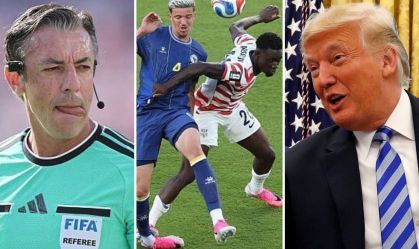 Imagem de destaque do post: Trump chama Claus de "suspeito" e critica marcação no lance de Balogun