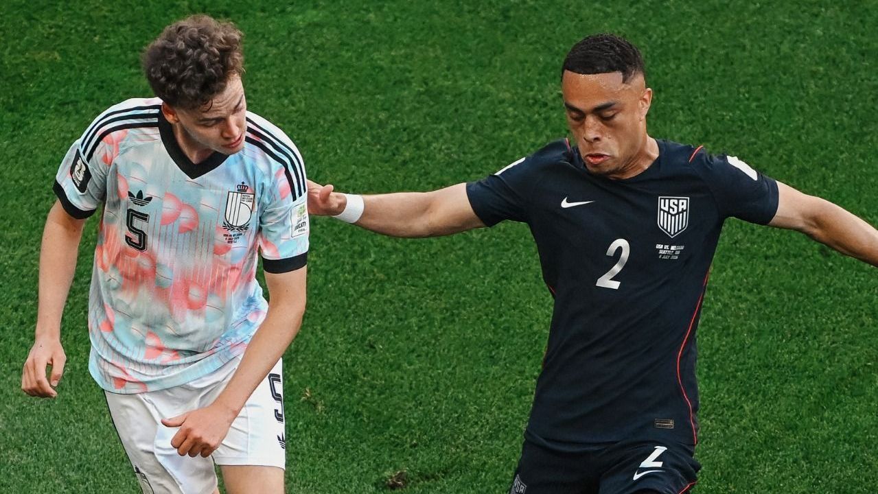 Confronto entre Estados Unidos e Bélgica, válido pela fase de oitavas de final da Copa do Mundo