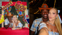 Virginia e Vini Jr. posam em barraca do beijo durante festa julina; veja