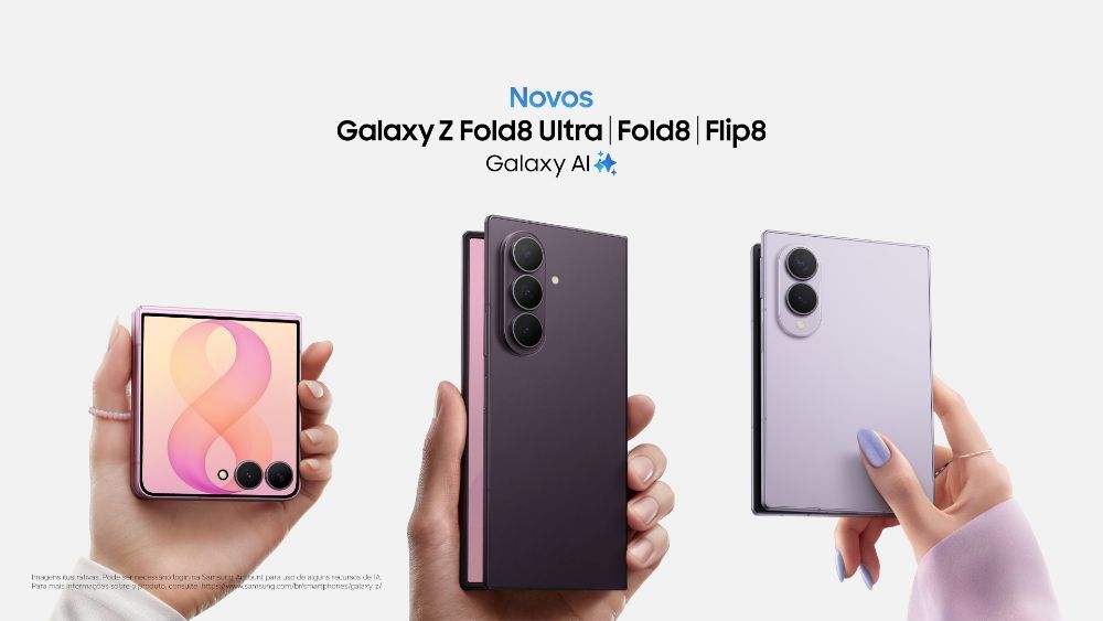 Linha Galaxy Z Fold 8, com três modelos