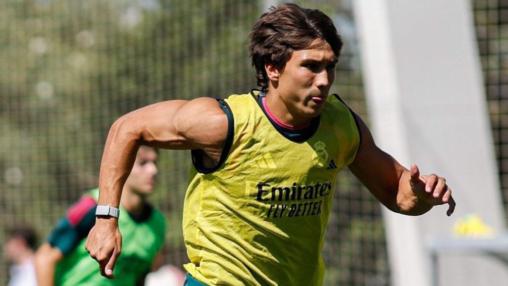 Gonzalo García em treino do Real Madrid