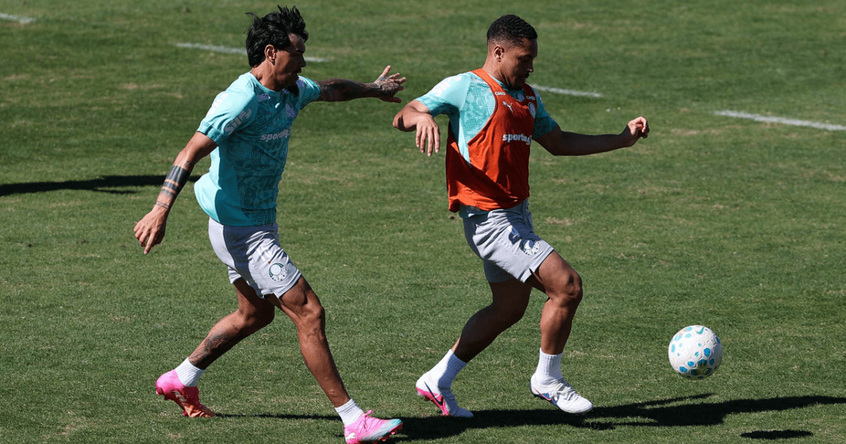 Vitor Roque treina no Palmeiras e pode jogar contra Coritiba
