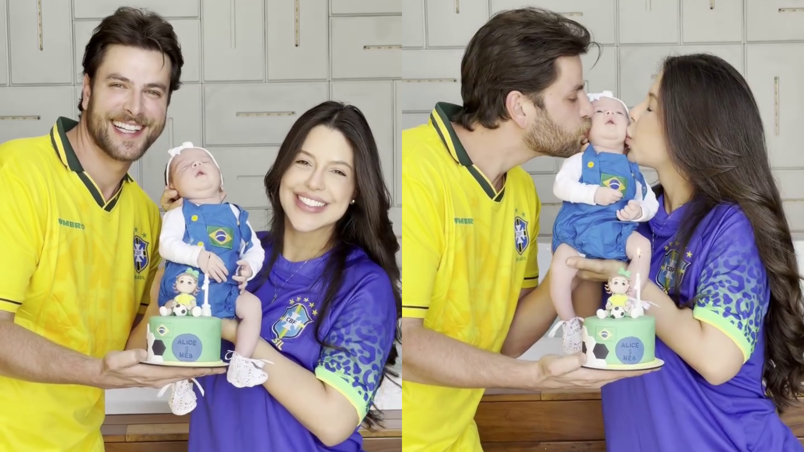 Alice, filha dos ex-BBBs, completou um mês