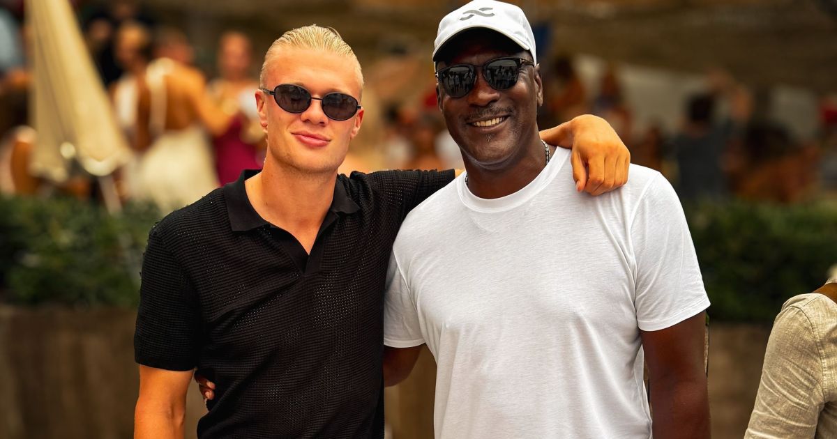 Algoz do Brasil na Copa, Haaland se encontra com Michael Jordan