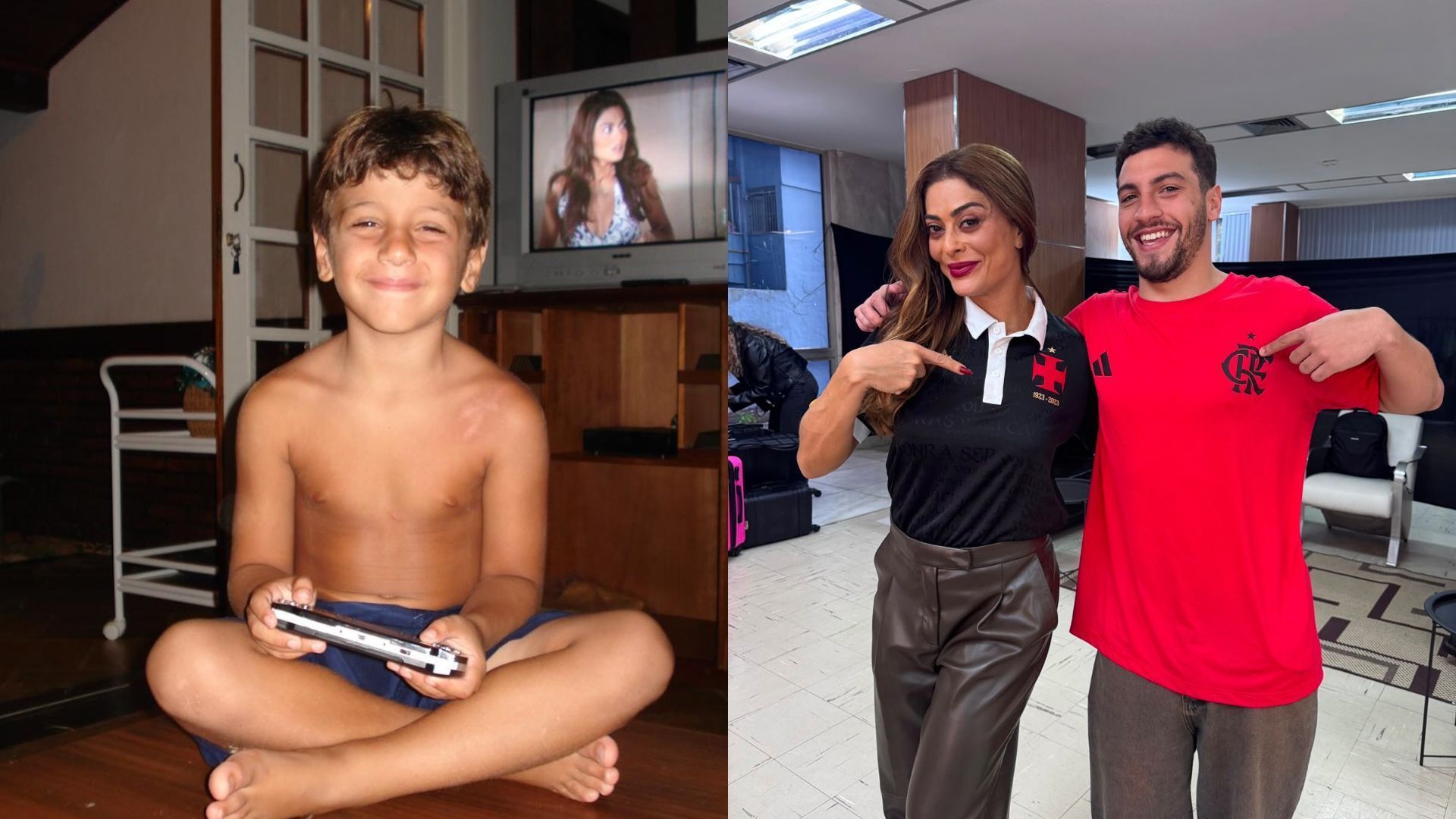 Henrique Barreira mostrou foto na infância com Juliana Paes na TV • Instagram/Henrique Barreira