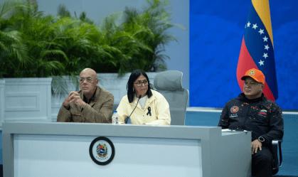 Conferência de imprensa de Delcy Rodríguez em Caracas