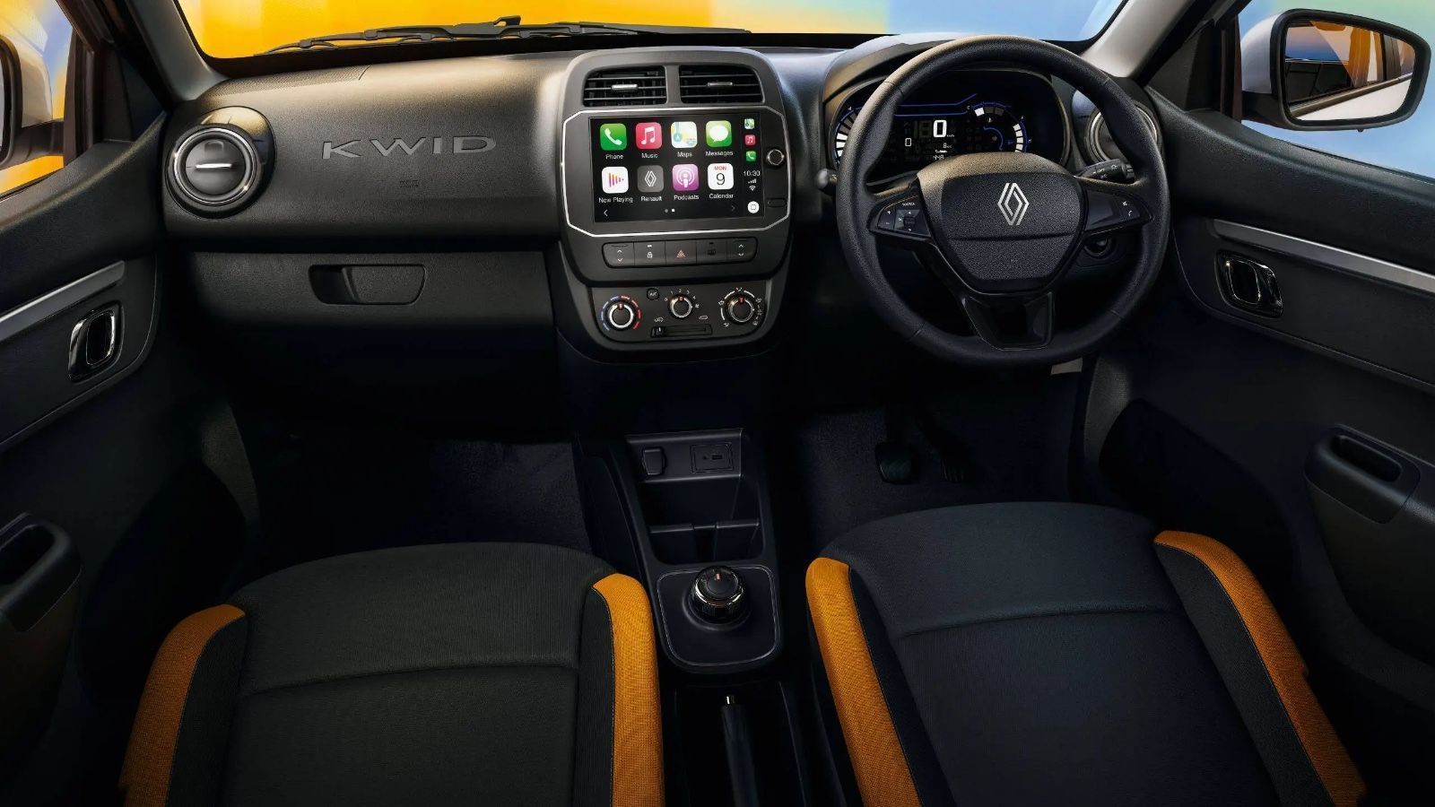 Interior do Renault Kwid 2027 lançado na Índia • Divulgação