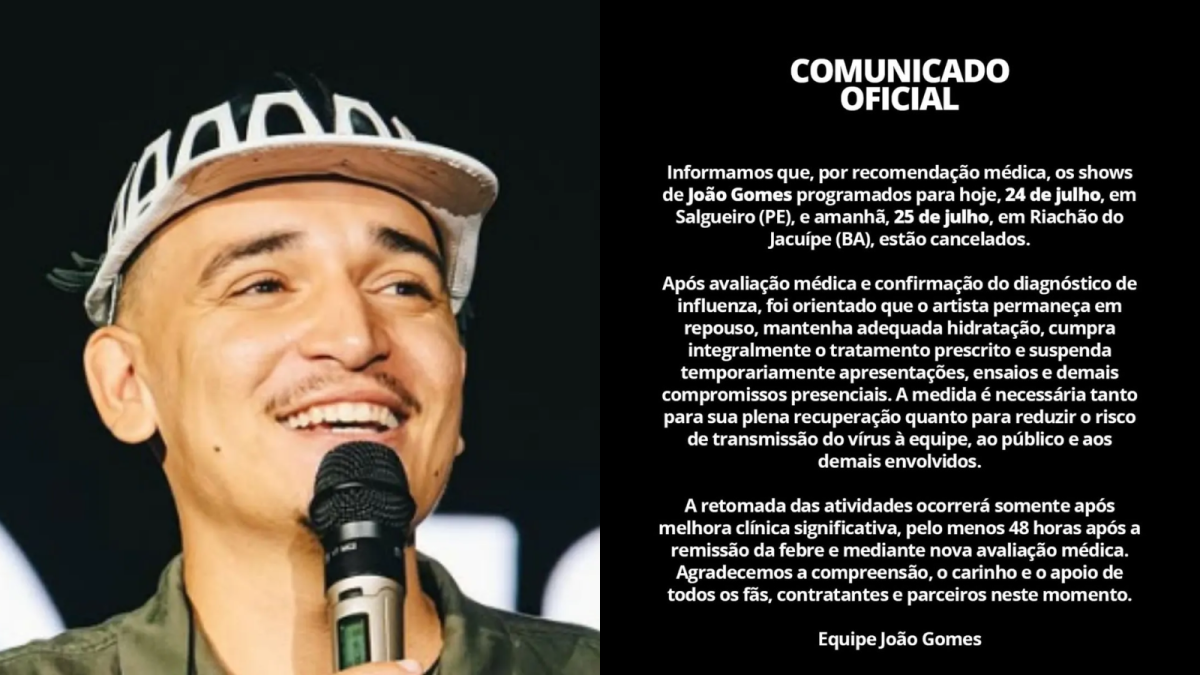 Esposa de João Gomes nega que ele teria sido internado por ressaca