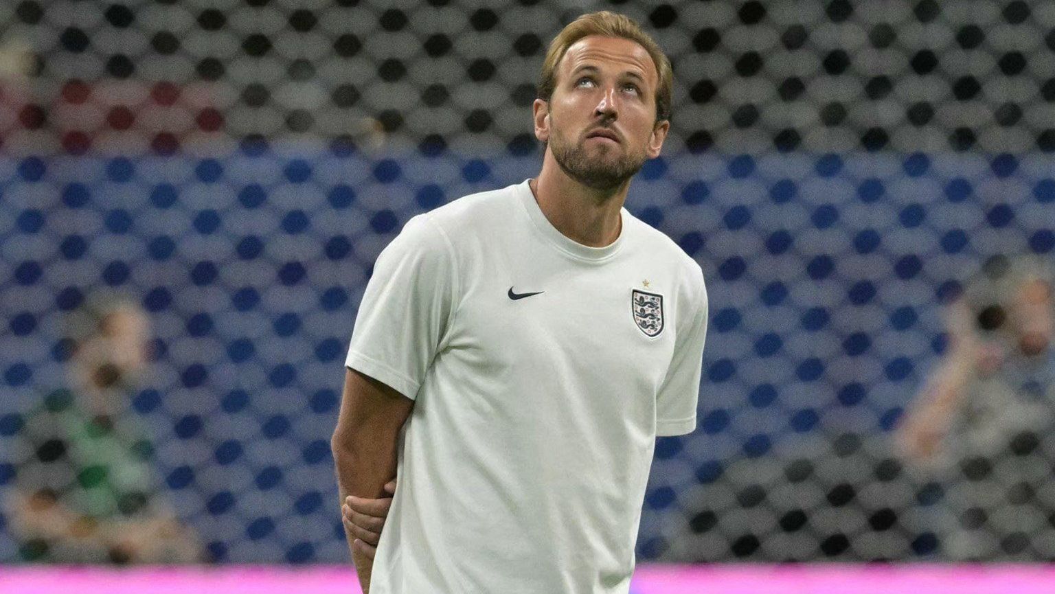 Harry Kane em aquecimento antes de Inglaterra x Argentina, pela semifinal da Copa do Mundo