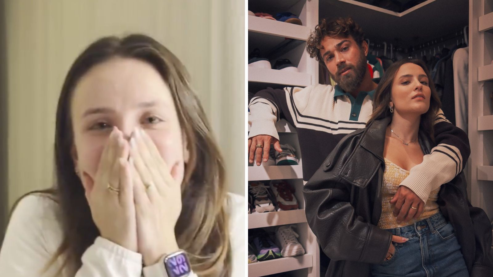 André Frambach, mostra reação de Larissa Manoela após retirar a barba