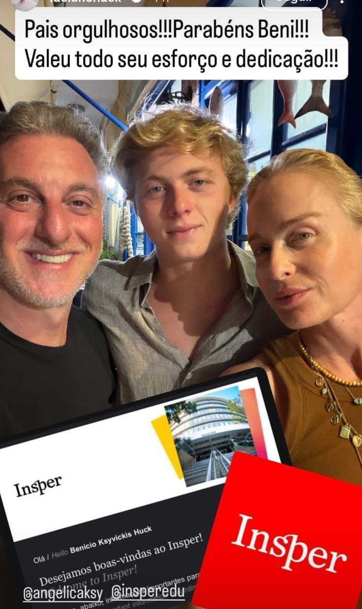 Luciano Huck comemora aprovação do filho na faculdade: "Valeu todo esforço" • Reprodução/Instagram/Luciano Huck
