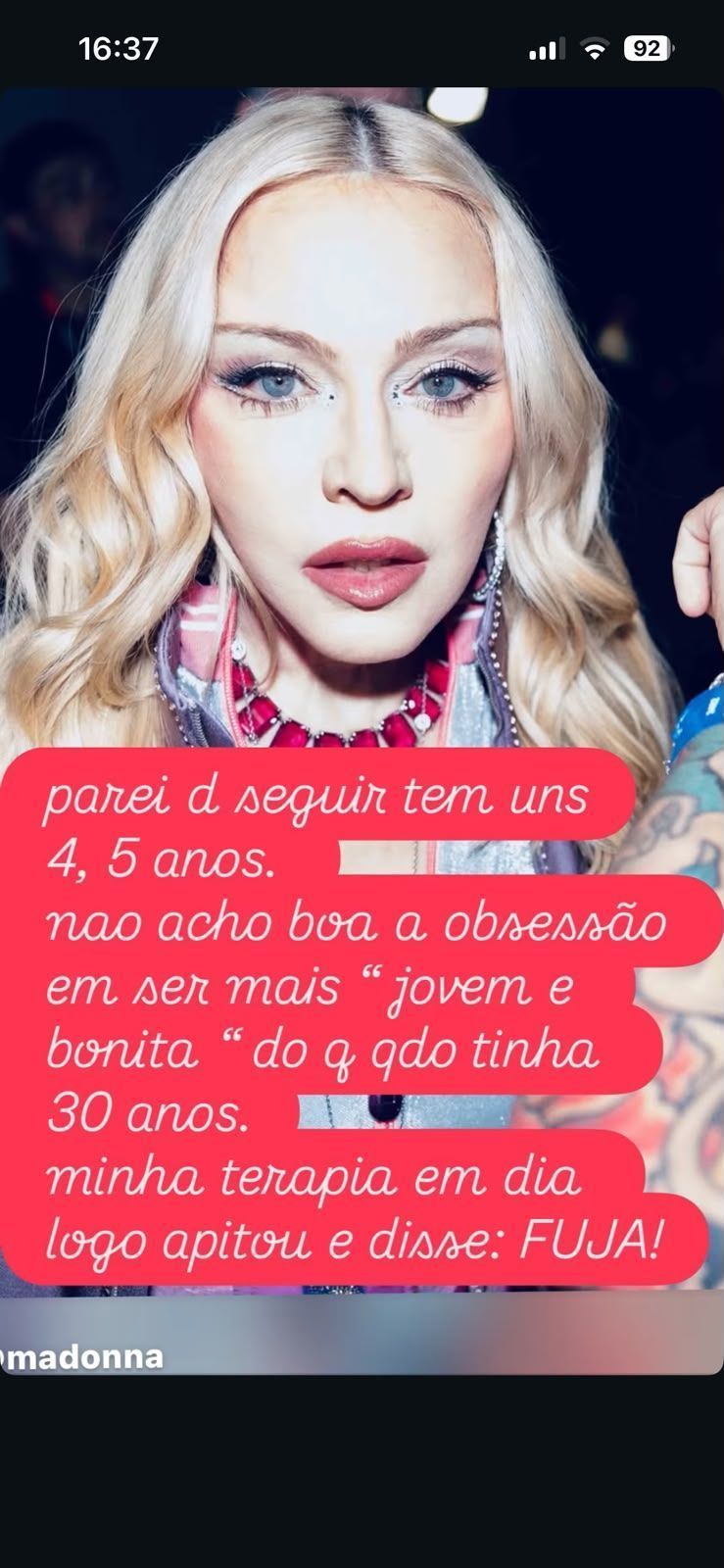 Luana Piovani critica procedimentos estéticos de Madonna • Reprodução/Instagram