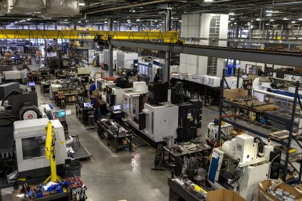 Área de produção do prédio da General Stamping & Metalworks em South Bend, EUA, 23 de março de 2026