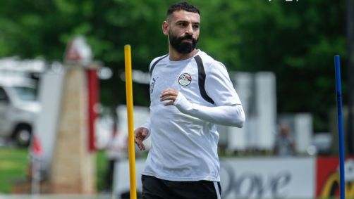 Mohamed Salah em treino do Egito antes da partida contra a Argentina, pelas oitavas de final da Copa do Mundo
