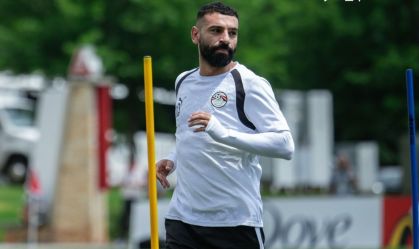 Mohamed Salah em treino do Egito antes da partida contra a Argentina, pelas oitavas de final da Copa do Mundo