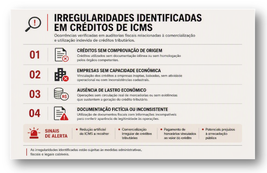 Imagem explicativa do MPSP sobre créditos do ICMS • Créditos: MPSP