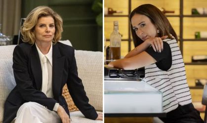 Odete (Debora Bloch), personagem de "Vale Tudo", e Brigitte (Tatá Werneck) de "Quem Ama Cuida"