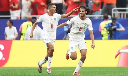 Azzedine Ounahi celebra seu gol para o Marrocos, no duelo contra o Canadá pelas oitavas de final da Copa