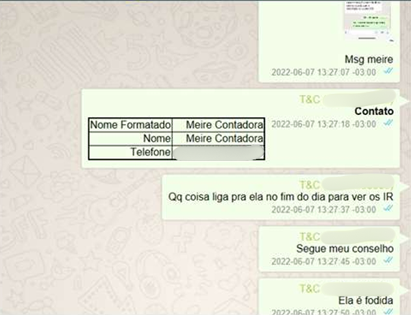 Mensagens • Reprodução/Denúncia MP-SP