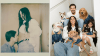 Grávida, Sabrina Sato posa com barriguinha em fotos com Nicolas e filha