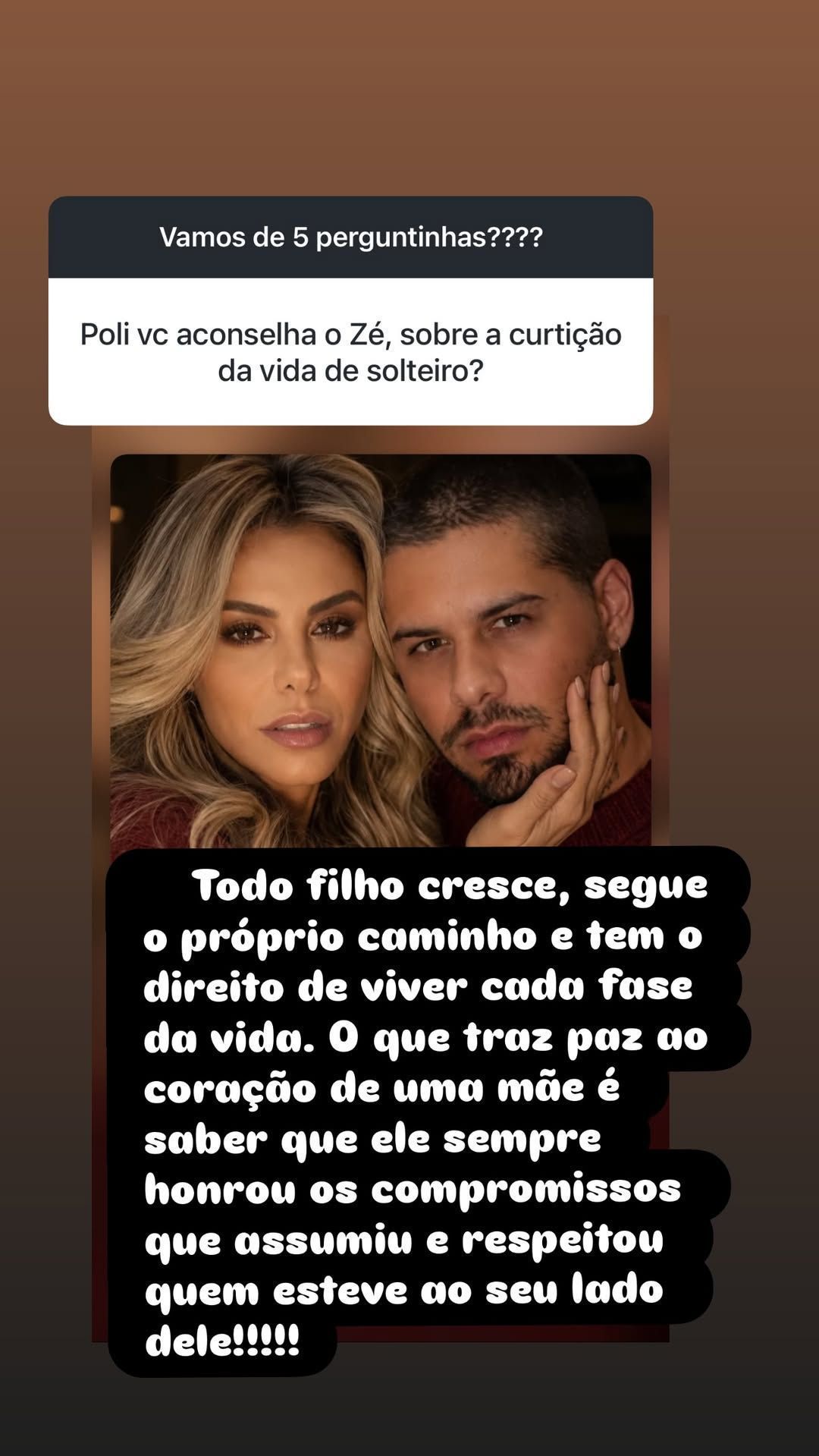 Mãe de Zé Felipe falou sobre fase de solteiro do fiho • Instagram/Poliana Rocha
