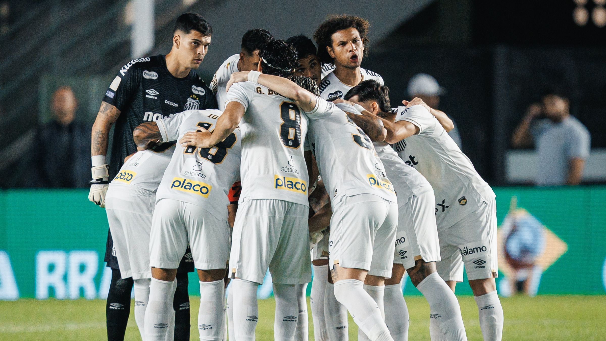 Time do Santos em partida do Brasileirão